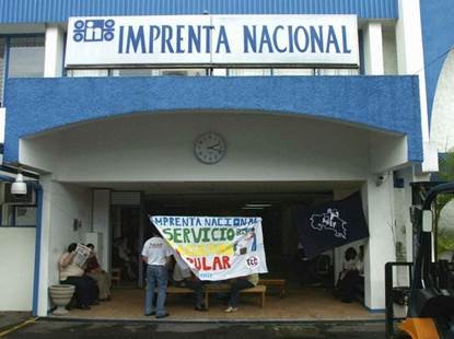 Vista del edificio de la Imprenta Nacional en Curridabat (San Jos�). El expediente 18-008515-0007-CO ante la Sala Constitucional pide eliminar varios beneficios de la convenci�n colectiva de la Imprenta Nacional.