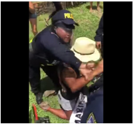 Descripcin: Captura de video del momento en el que es detenida Andrea Daz en Tamarindo.