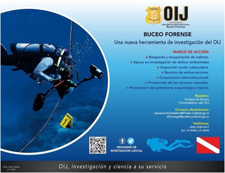 Descripcin: La Unidad de Buceo Criminolgico est adcrista a la OPO. Imagen cortesa del OIJ