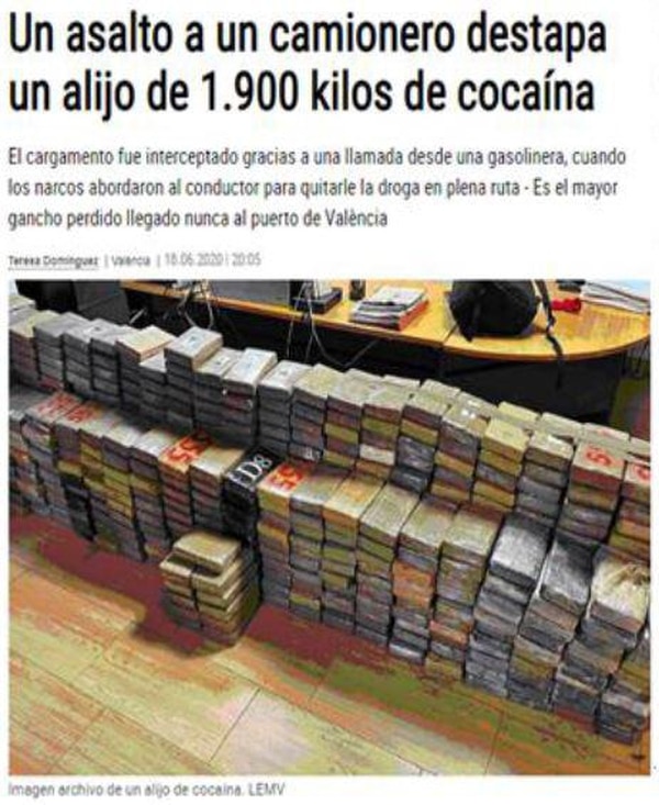 En Valencia llegó un cargamento que recibirían unos serbios, pero un error y la intervención policial evitó hizo que la droga fuese abandonada. Foto: OIJ para LN